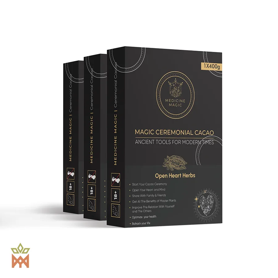 2163-4618 – Ceremonial Cacao – Open Heart, 400 gr Magic Ceremonial Cacao - Open Heart - Ceremonial Grade Cacao, No Additives Added, from Colombia - 400 grams
